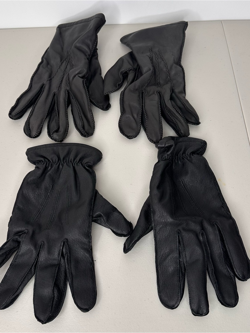 2 Pair Black Gloves XL – Leather & Thinsulate Insulated – Men’s
